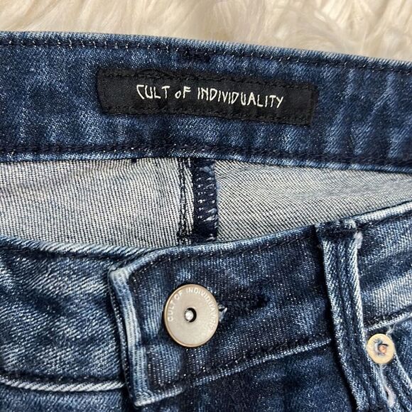 Cult of Individuality Jeans Zen Mid Rise Skinny Fading 77A1-Z44H Embroidered 27 - Picture 3 of 12